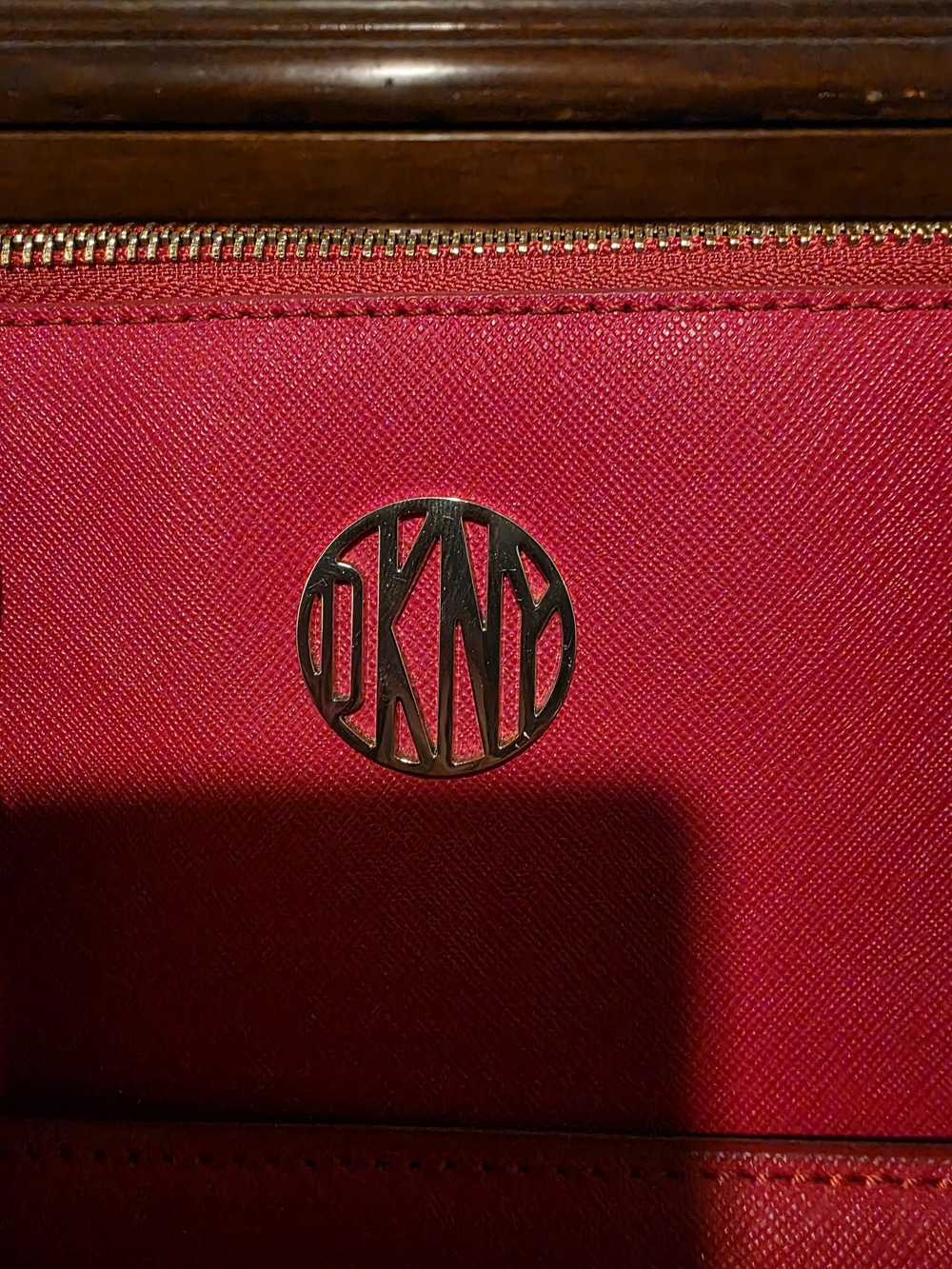 DKNY Red and Black Saffiano Tote Bag - Picture 3 of 5